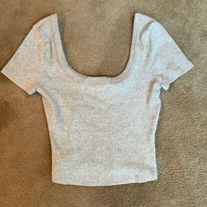 Universal Thread Light Gray Scoop Neck Bodysuit